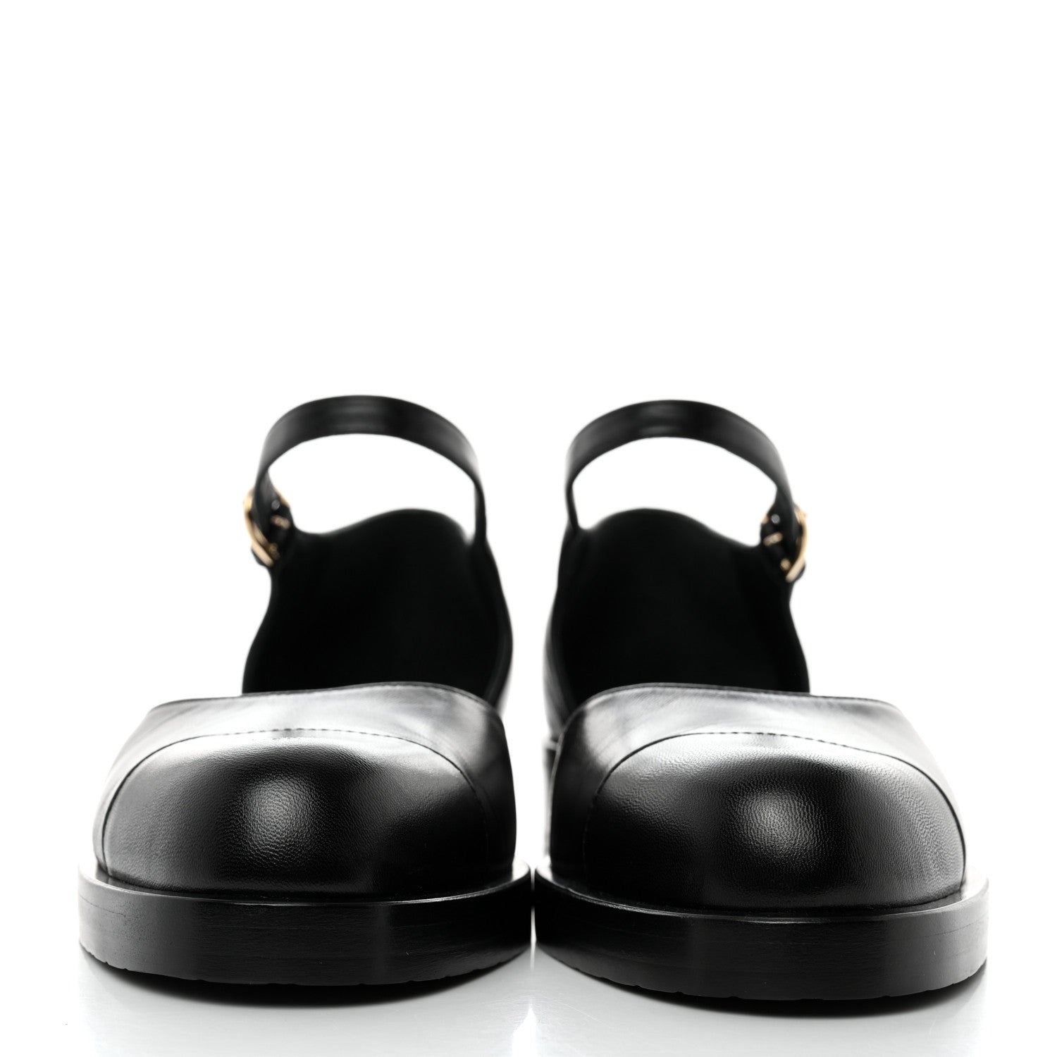 Chanel Shiny Goatskin Mary Jane Flats 38.5 Black 2 of 9