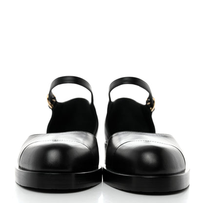 Chanel Shiny Goatskin Mary Jane Flats 38.5 Black 2 of 9