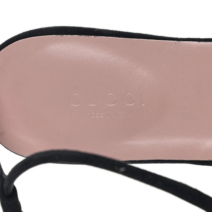 Gucci Suede Crystal GG Thong Sandals 37 Black 7 of 7