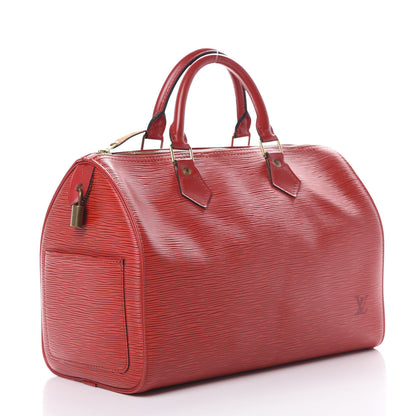 Louis Vuitton Epi Speedy 30 Castillan Red 2 of 19