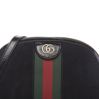 Gucci Suede Patent Web GG Small Ophidia Dome Shoulder Bag Black 10 of 10