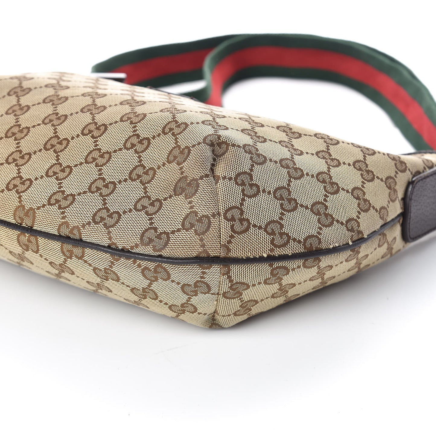 Monogram Web Medium Half Moon Hobo Dark Brown