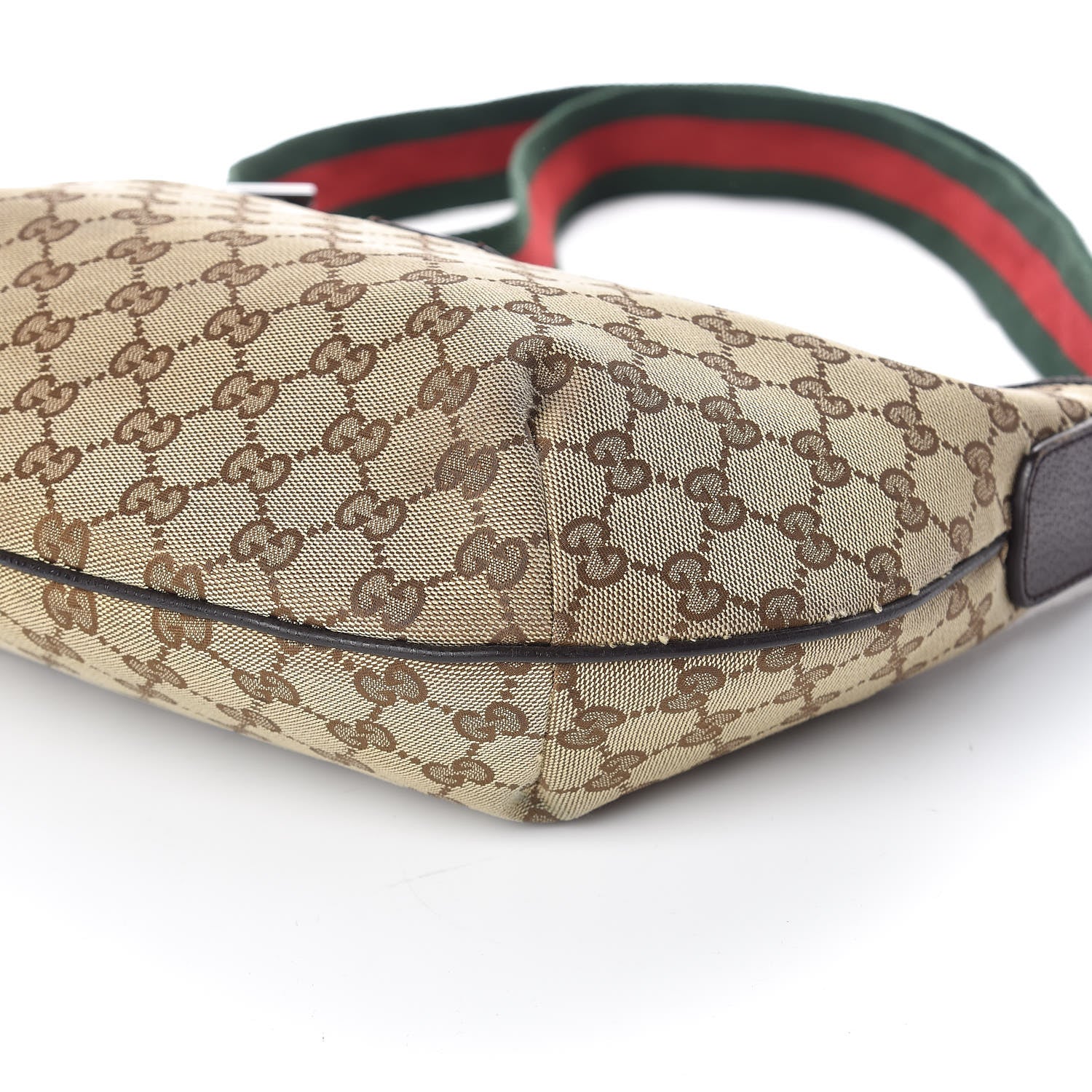 Gucci Monogram Web Medium Half Moon Hobo Dark Brown 6 of 10