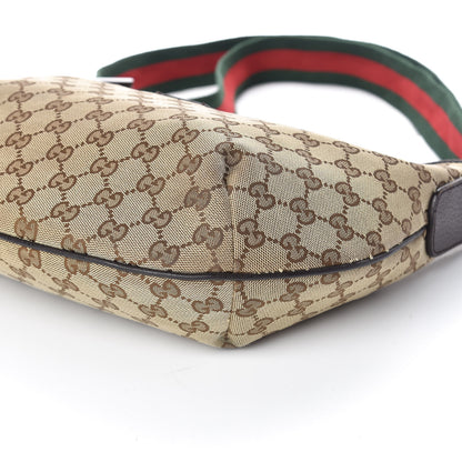 Gucci Monogram Web Medium Half Moon Hobo Dark Brown 6 of 10
