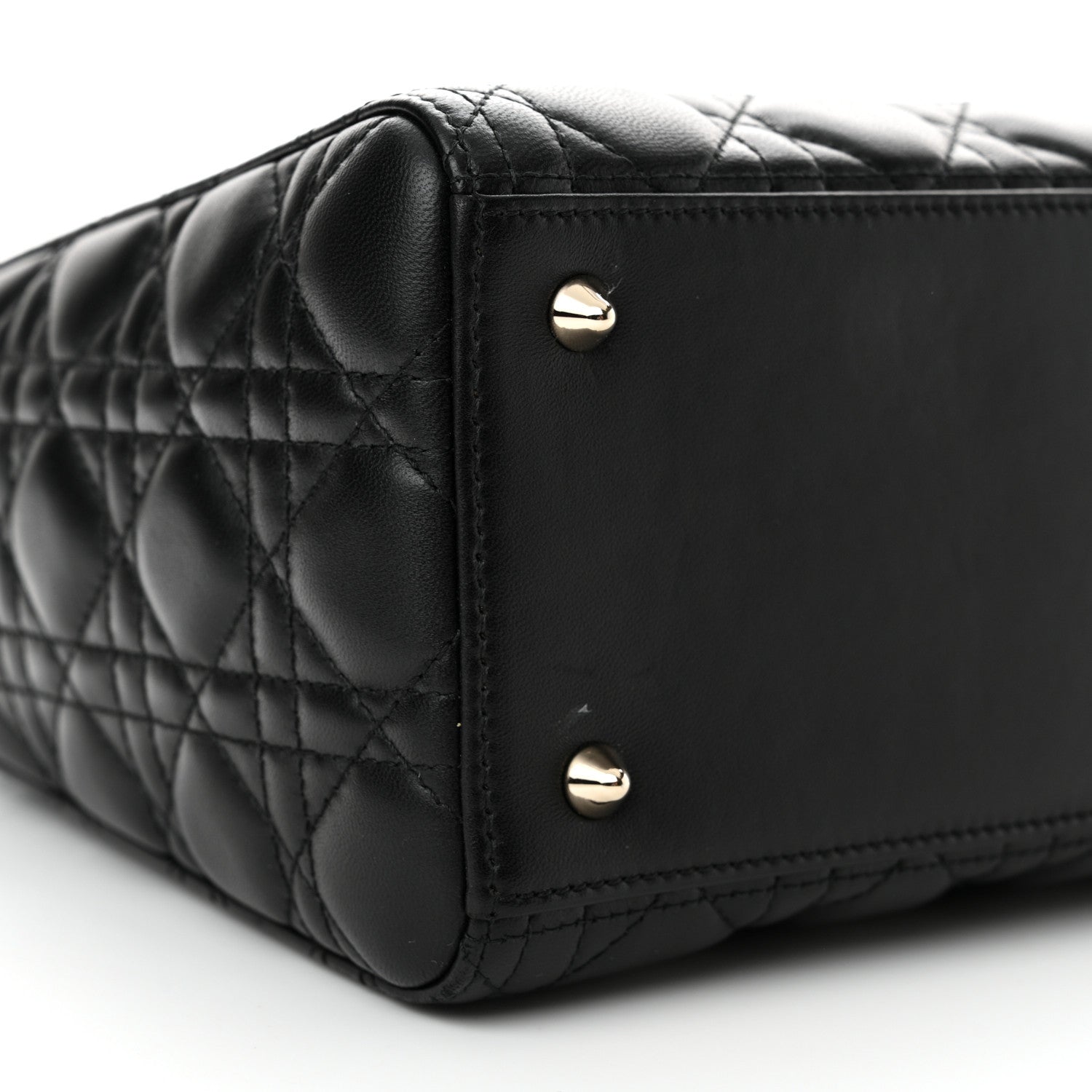 Christian Dior Lambskin Cannage Medium Lady Dior Black 10 of 16