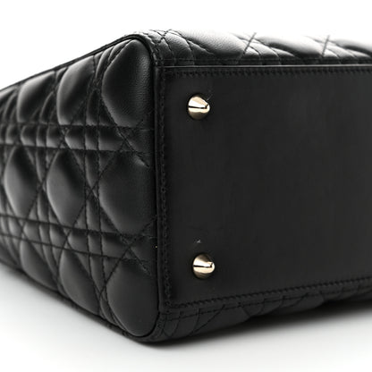 Christian Dior Lambskin Cannage Medium Lady Dior Black 10 of 16