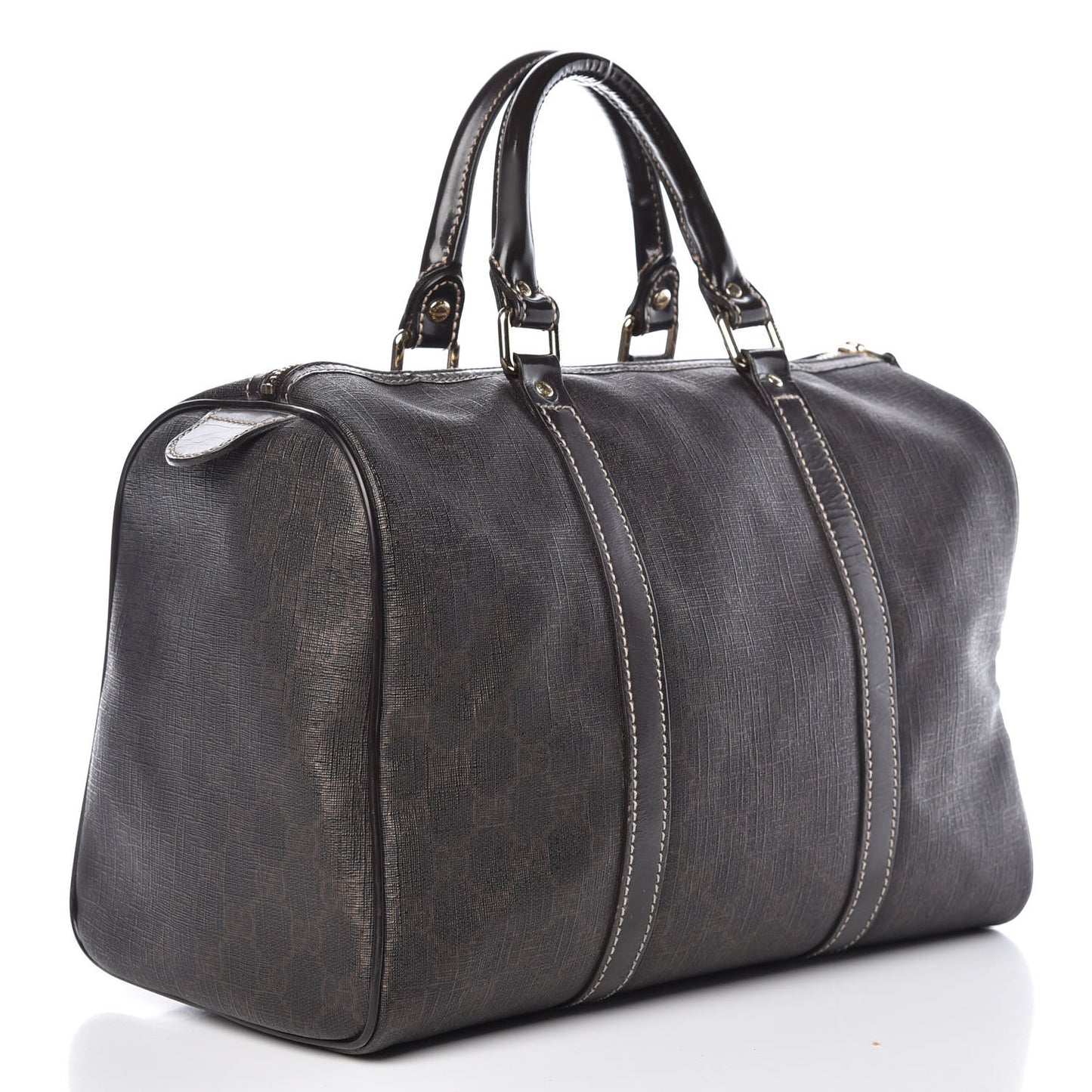 GG Supreme Monogram Medium Boston Dark Brown