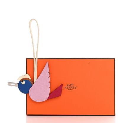 Hermes Epsom Swift Chevre Mysore Birdy Bag Charm Mauve Sylvestre Framboise Bleu Gold Nata Craie 5 of 5