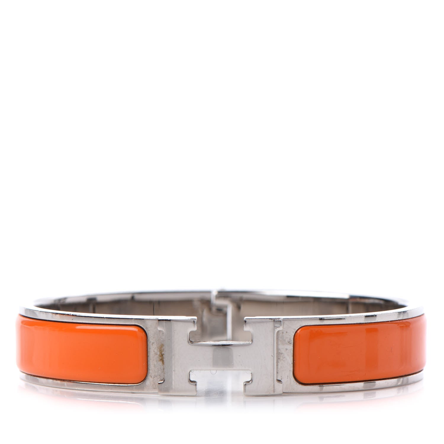 Hermes Enamel Narrow Clic Clac H Bracelet PM Orange 1 of 6