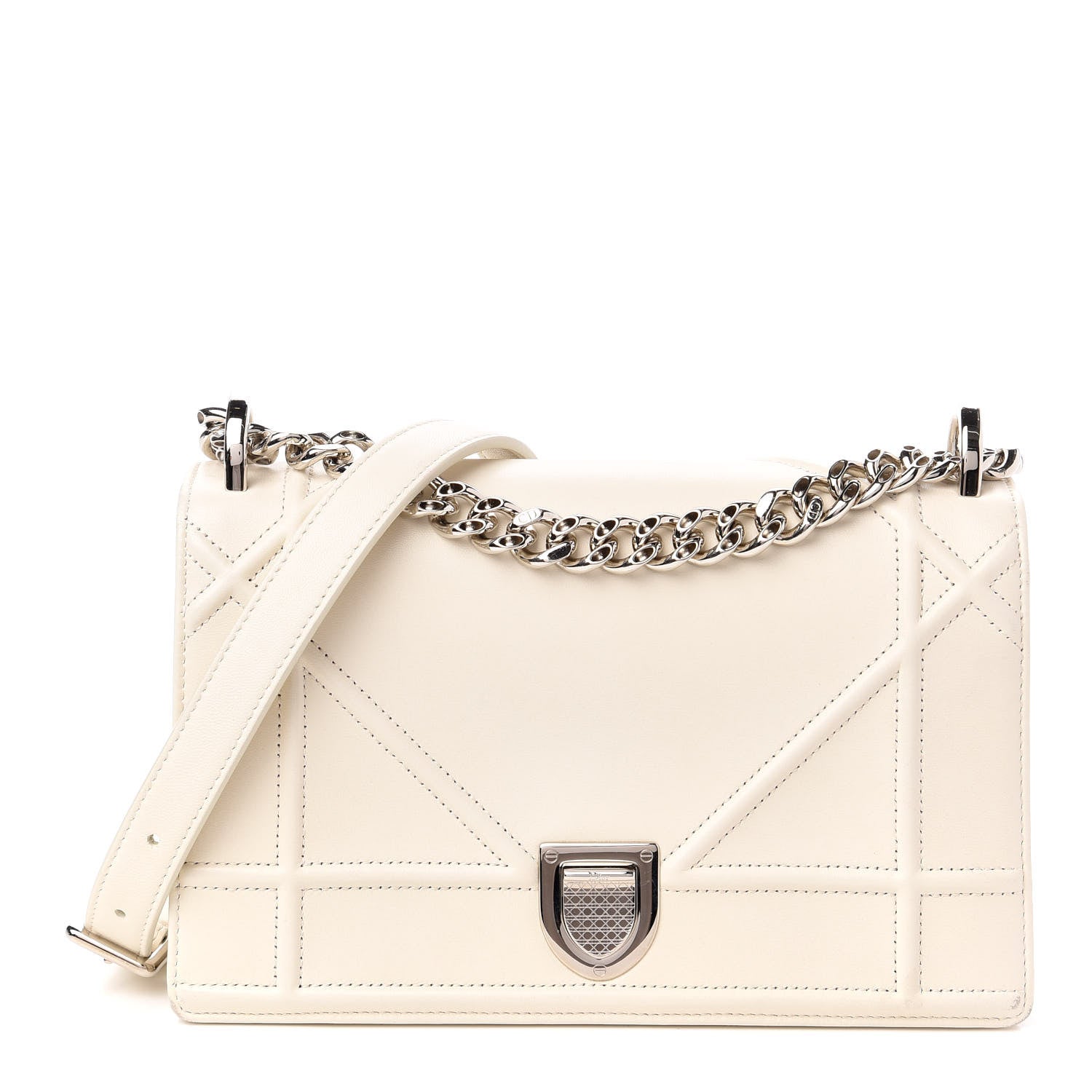 Christian Dior Lambskin Small Diorama Flap Bag Off White 1 of 9