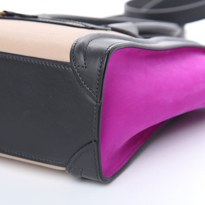 Celine Baby Grained Calfskin Nubuck Nano Tri-Color Luggage Magenta 10 of 14