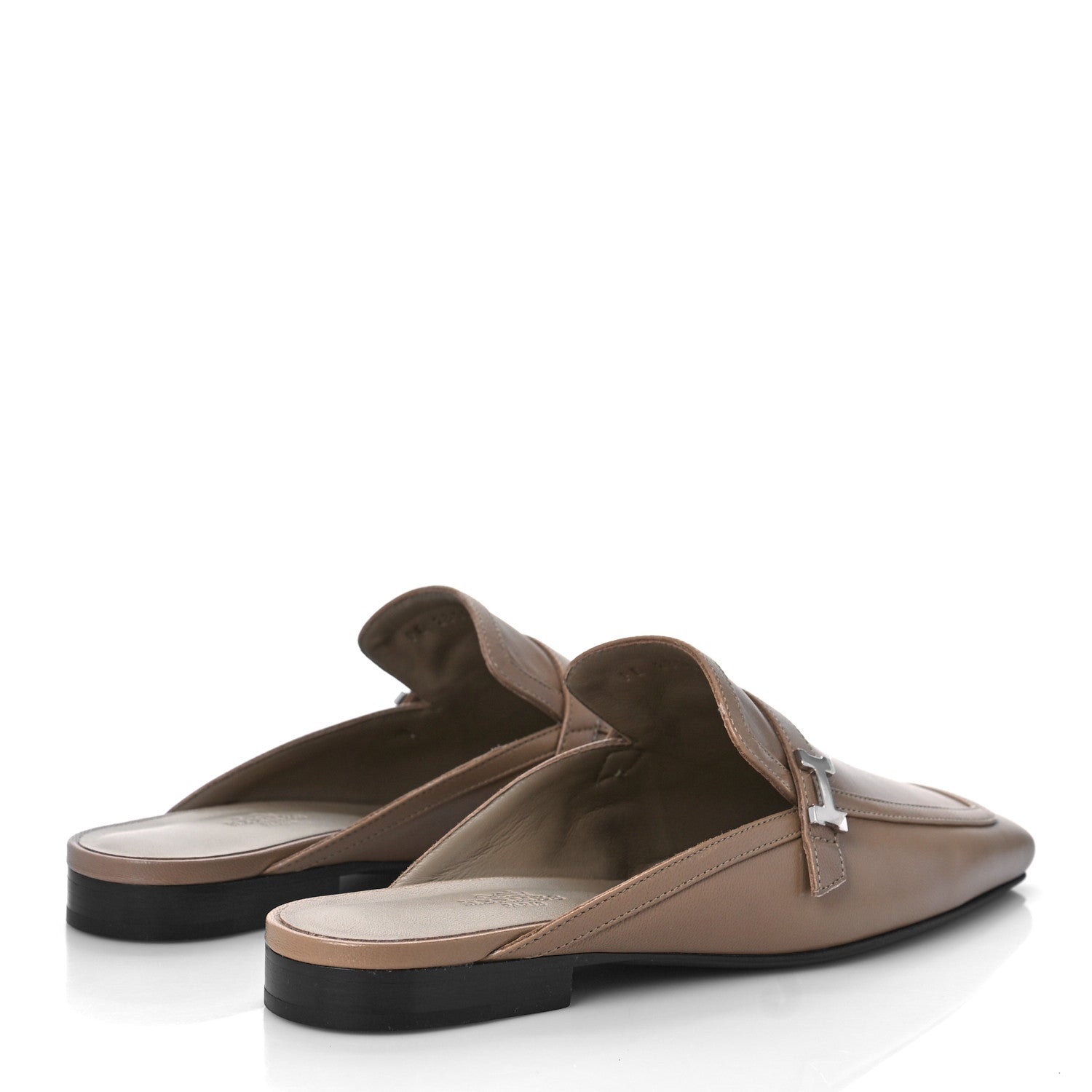 Hermes Goatskin Groupie Mules 37 Beige Argile 3 of 9