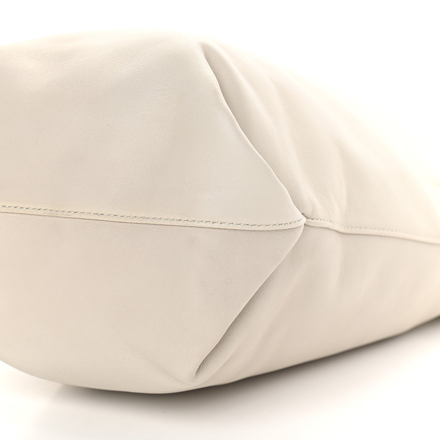 Lambskin Small Teddy Bucket Bag White