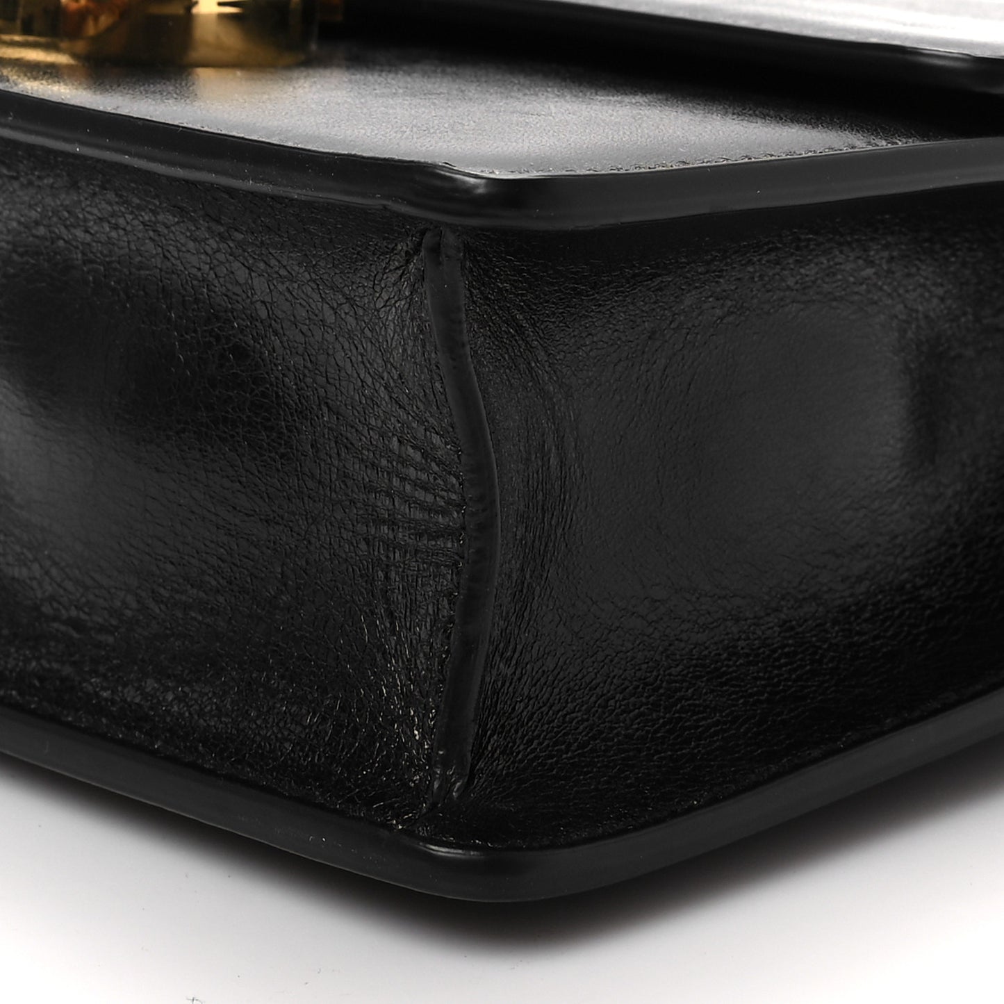 Shiny Crinkled Lambskin 30 Montaigne Flap Bag Black