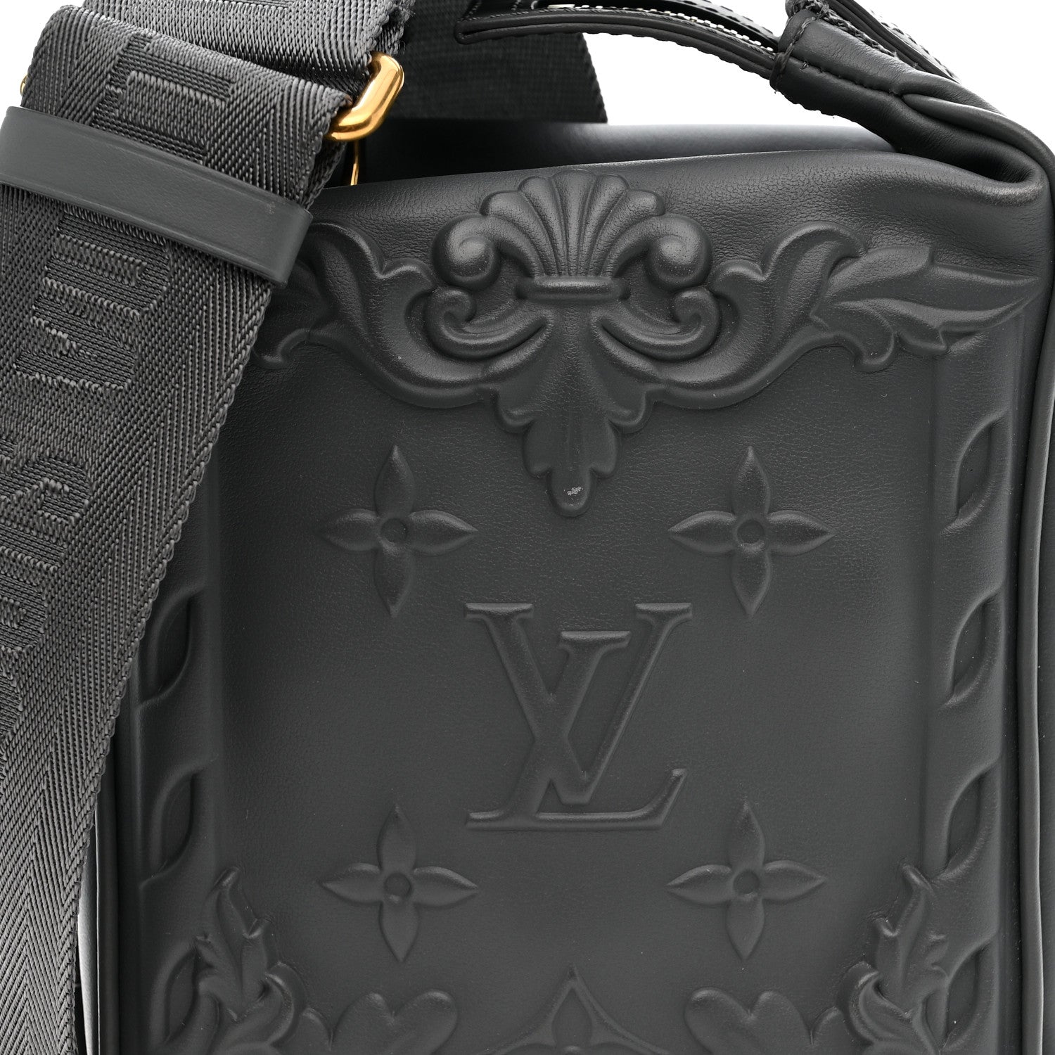 Louis Vuitton Calfskin Monogram Embossed Cruiser Messenger Dark Shadow Gray 7 of 12