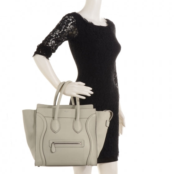 Drummed Calfskin Mini Luggage Bag Lune