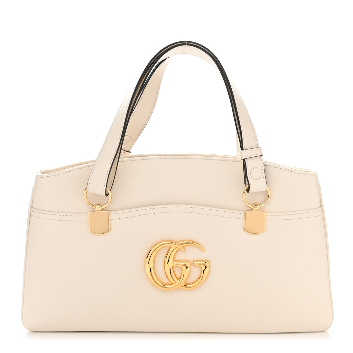 Vitello Palmellato Lux Arli Top Handle Bag White