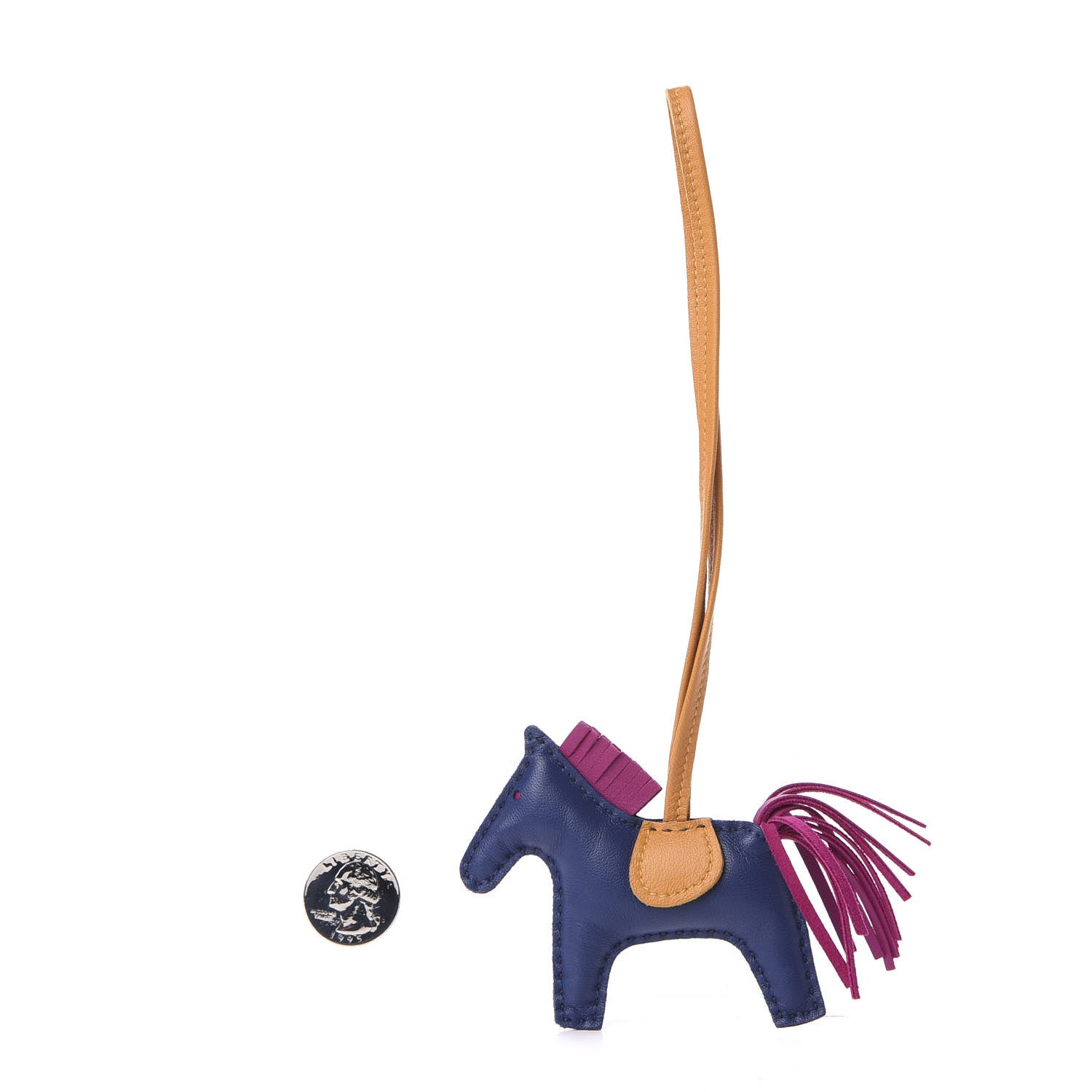 Hermes Milo Lambskin Grigri Rodeo Horse Bag Charm PM Bleu Saphir Rose Pourpre Bouton D'Or 2 of 5