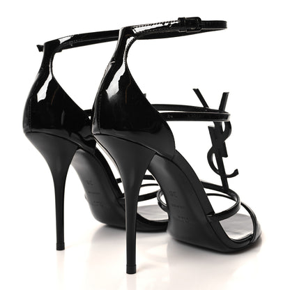 Saint Laurent Patent Cassandra 100 Sandals 38 Black 4 of 9