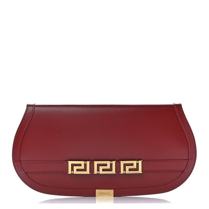 Versace Calfskin Large Greca Goddess Clutch Red 1 of 12