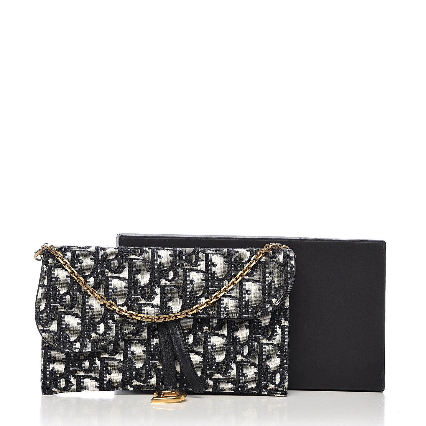 Oblique Saddle Chain Wallet Blue