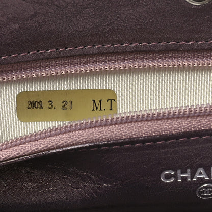 Chanel Metallic Aged Calfskin Quilted 2.55 Reissue Wallet on Chain WOC Purple 7 of 13
