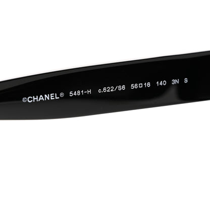Chanel Acetate Pearl Cat Eye CC Sunglasses 5481-H Black 5 of 7