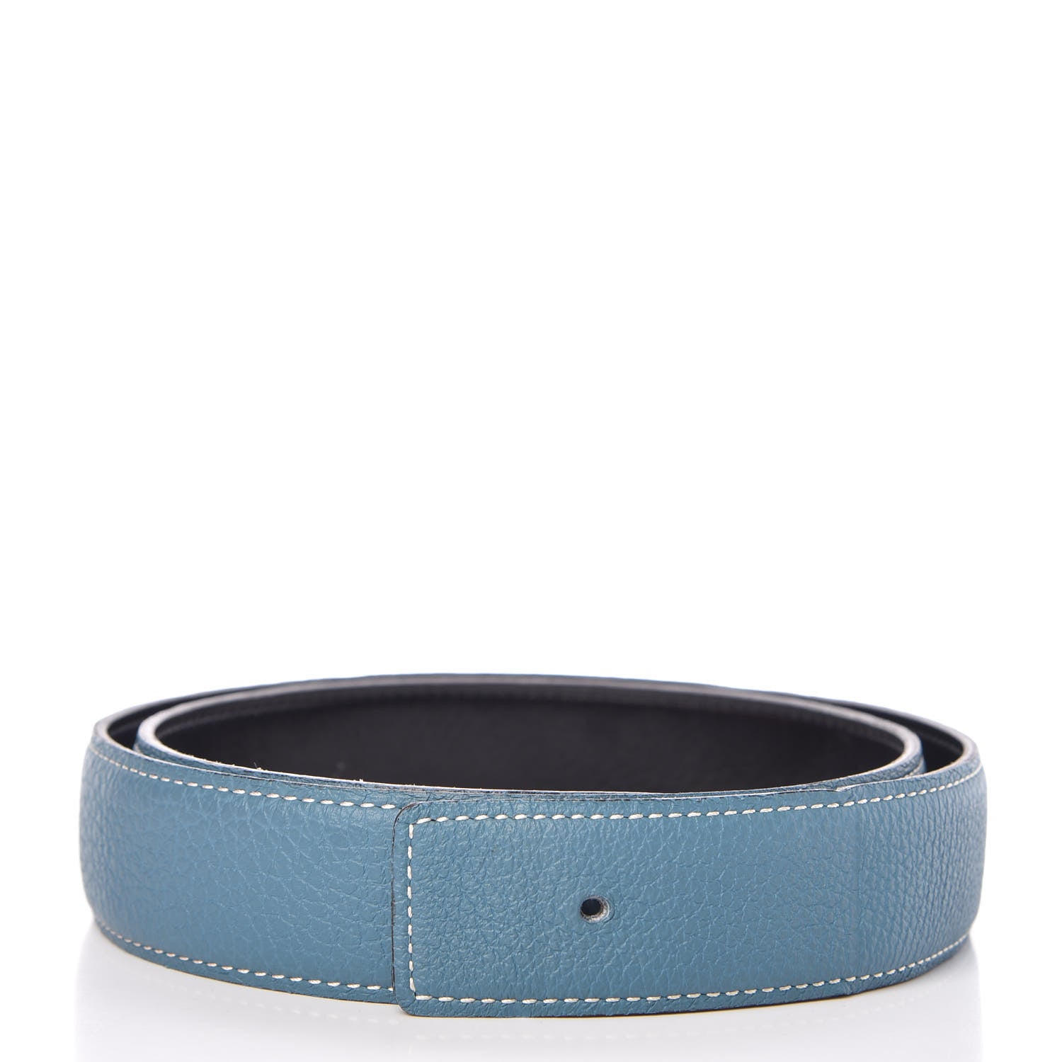 Hermes Togo Box 32mm Belt Strap 80 Blue Jean Black 2 of 8