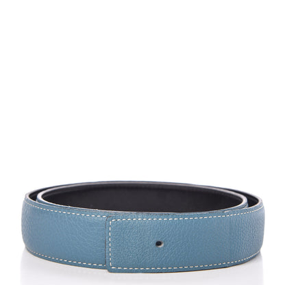 Hermes Togo Box 32mm Belt Strap 80 Blue Jean Black 2 of 8
