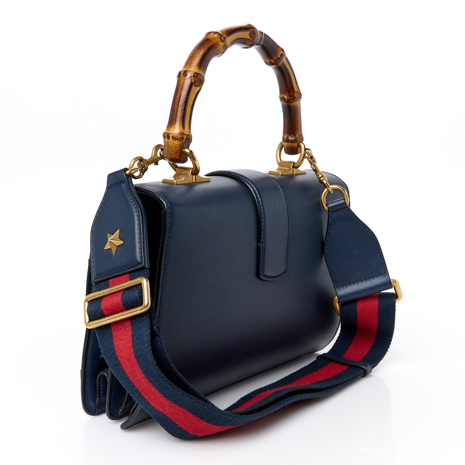 Gucci Moon Calfskin Bamboo Web Medium Dionysus Top Handle Bag Blue Emerald Hibiscus Red 3 of 11
