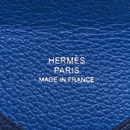 Hermes Evercolor Verso Calvi Card Case Bleu Saphir Bleu France 6 of 9