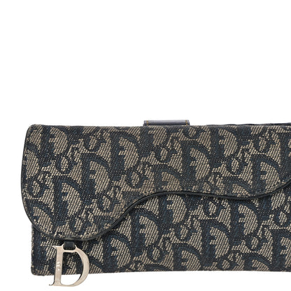 Christian Dior Monogram Saddle Wallet Navy 7 of 13