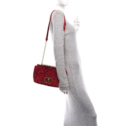 Christian Dior Velvet Rose Medium Caro Bag Rouge 2 of 11