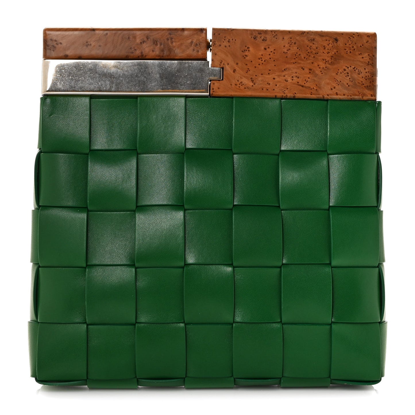 Nappa Intrecciato The Snap Clutch Racing Green