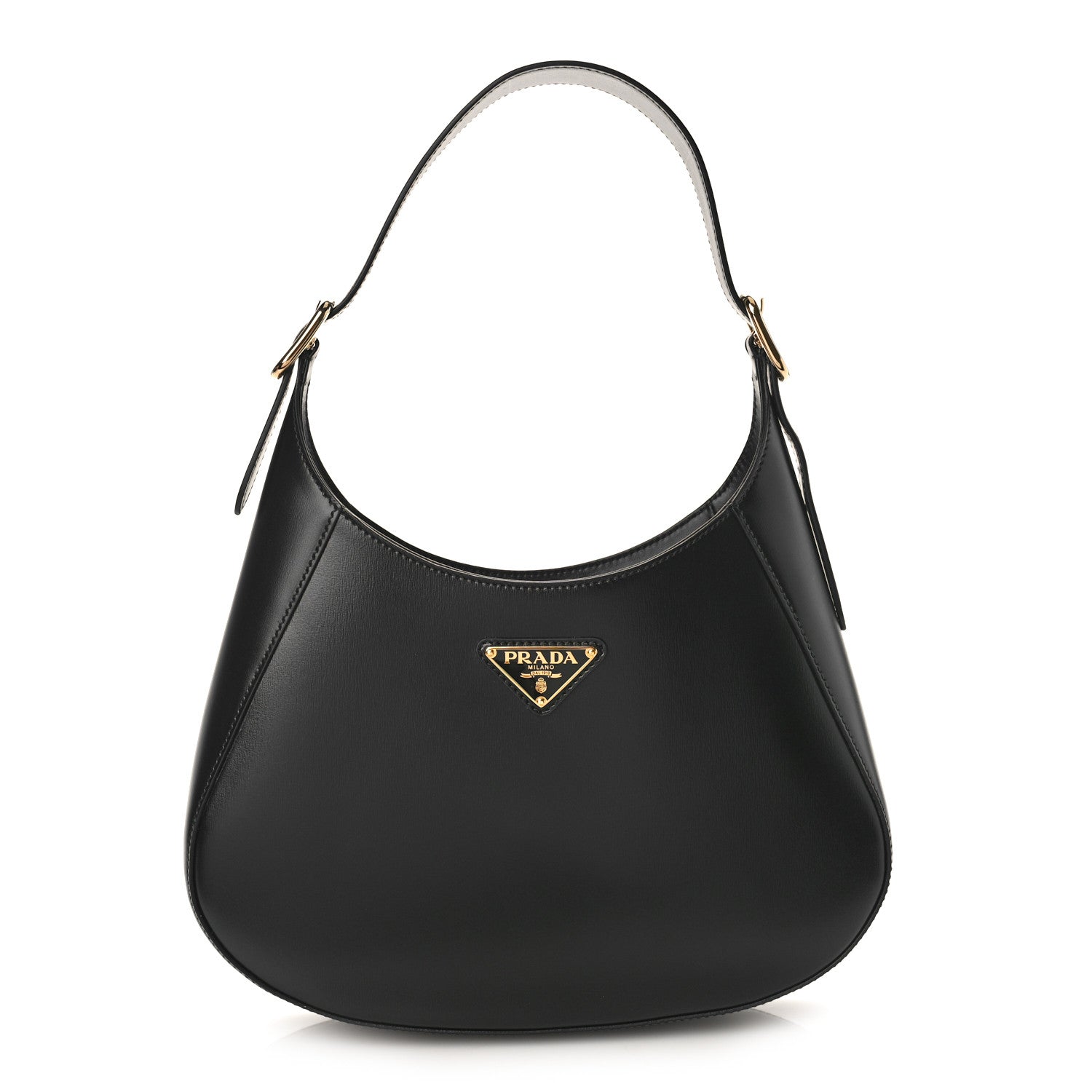 Prada Box Calfskin Shoulder Bag Black 1 of 8
