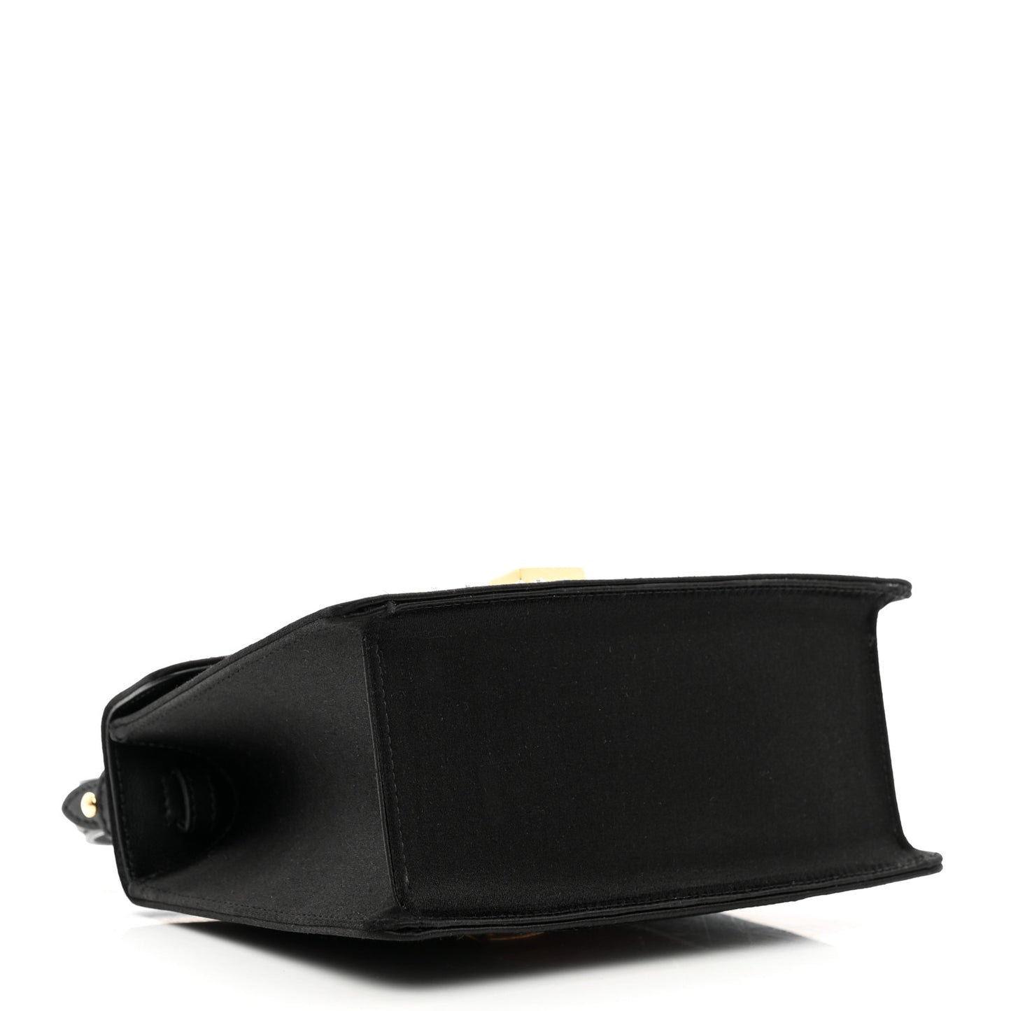 Satin Crystal Mini Sylvie Top Handle Bag Black