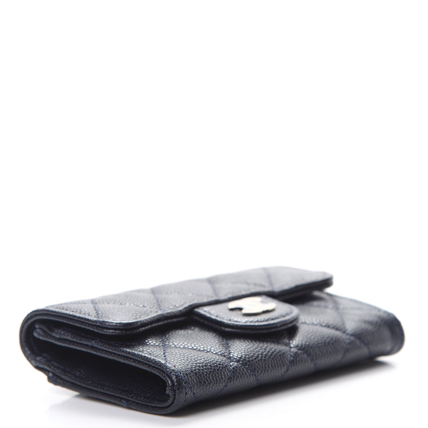 Chanel Caviar Quilted Flap Card Holder Dark Blue 4 of 9