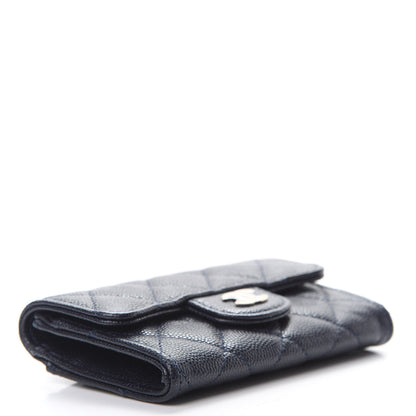 Chanel Caviar Quilted Flap Card Holder Dark Blue 4 of 9