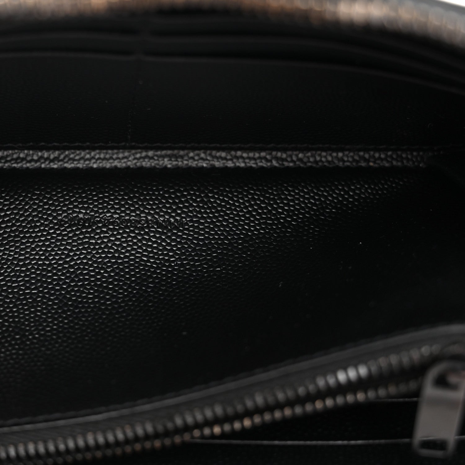 Saint Laurent Grain De Poudre Matelasse Chevron Monogram Monochrome Zip Around Wallet Black 7 of 8