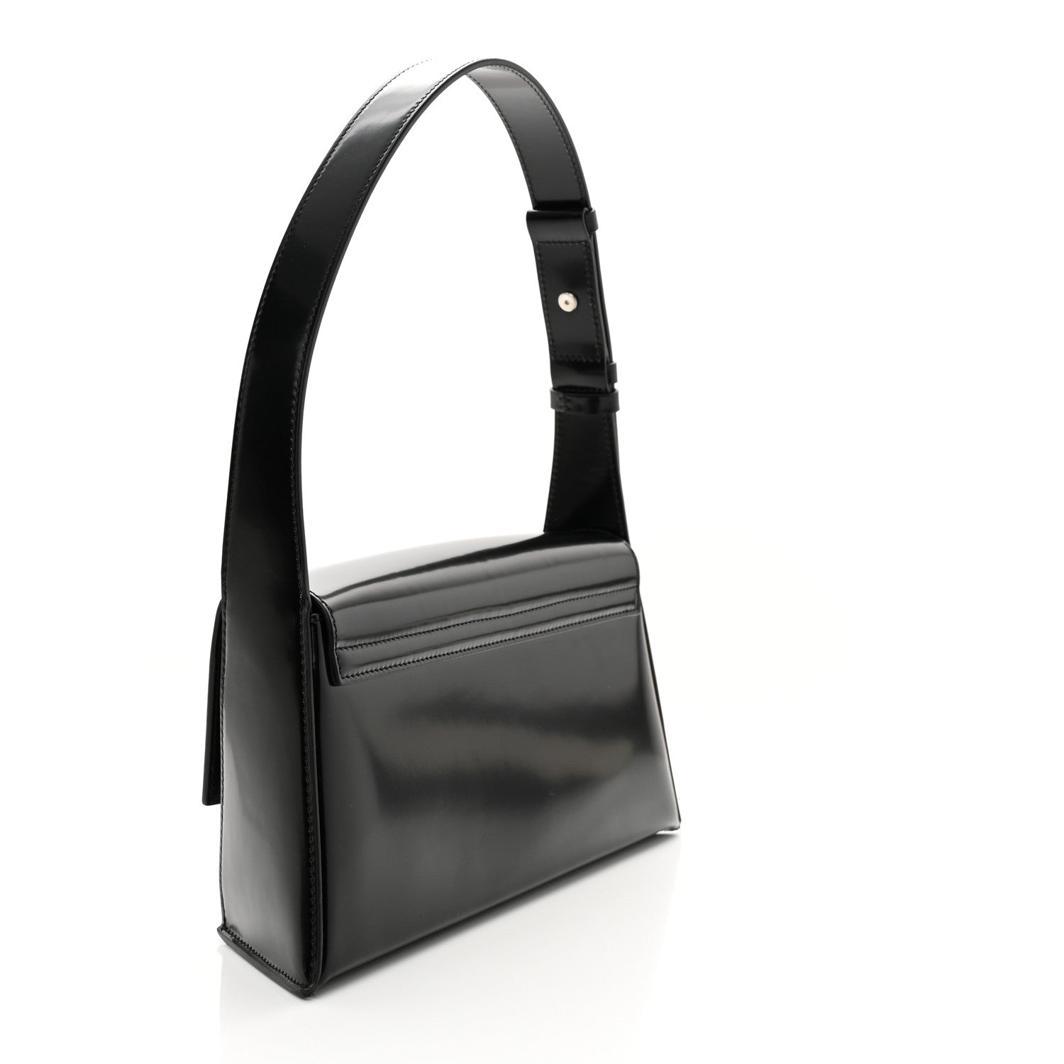 Salvatore Ferragamo Calfskin Geometric Shoulder Bag Black 3 of 9