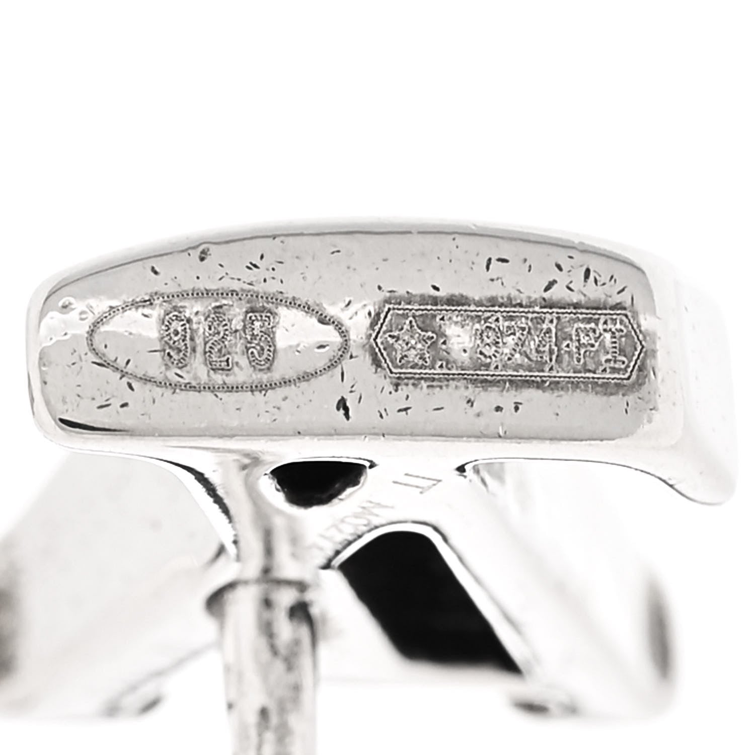 Louis Vuitton Sterling Silver Mens Sailor Stud Earrings 4 of 5