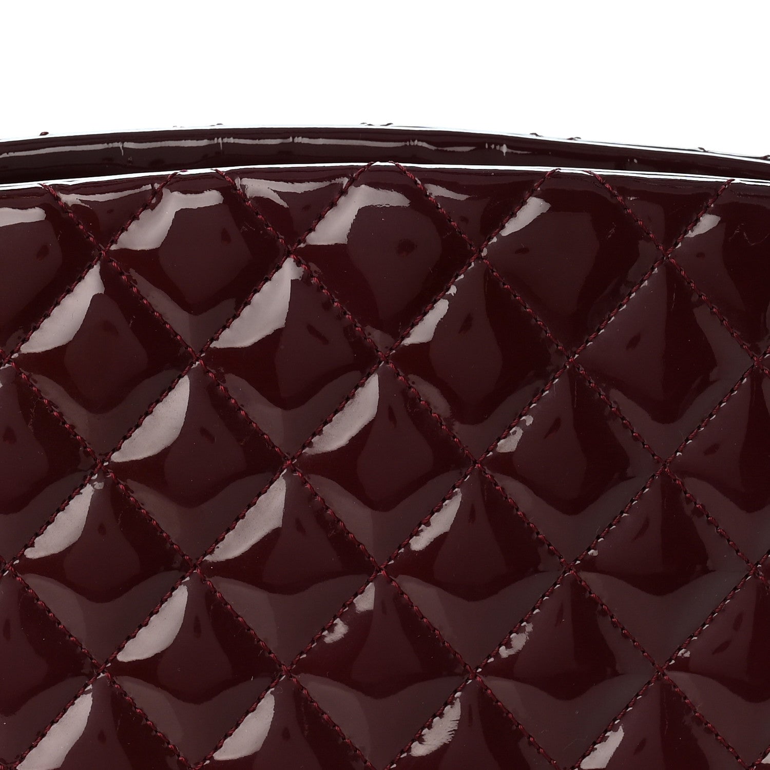 Chanel Patent Quilted Large Just Mademoiselle Bowling Bag Plum 8 of 13