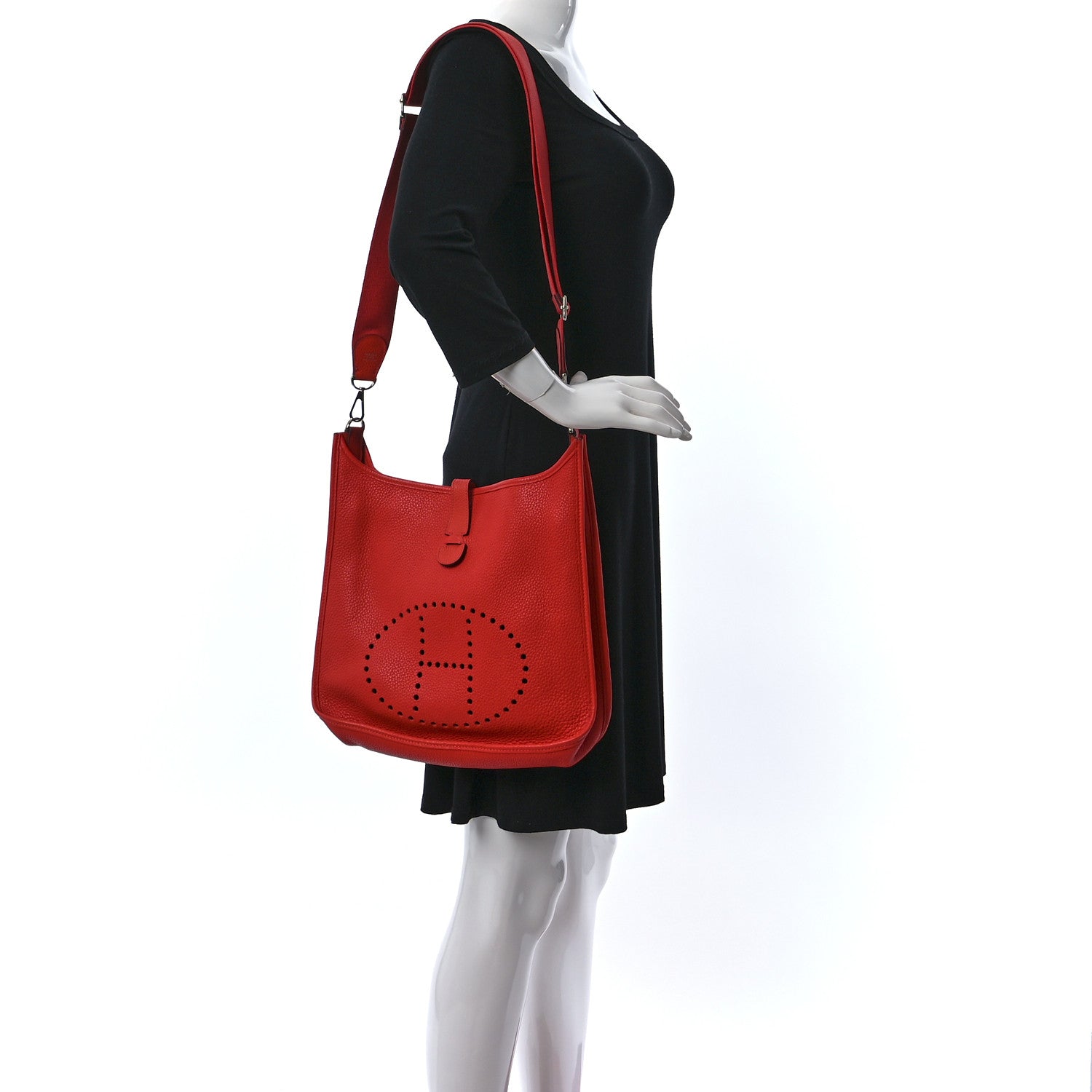 Hermes Taurillon Clemence Evelyne III GM Rouge Pivoine 2 of 10