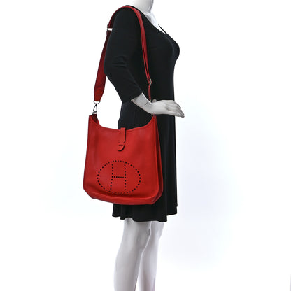 Hermes Taurillon Clemence Evelyne III GM Rouge Pivoine 2 of 10