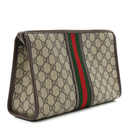 Gucci GG Supreme Monogram Web Ophidia GG Toiletry Case Beige New Acero 3 of 7
