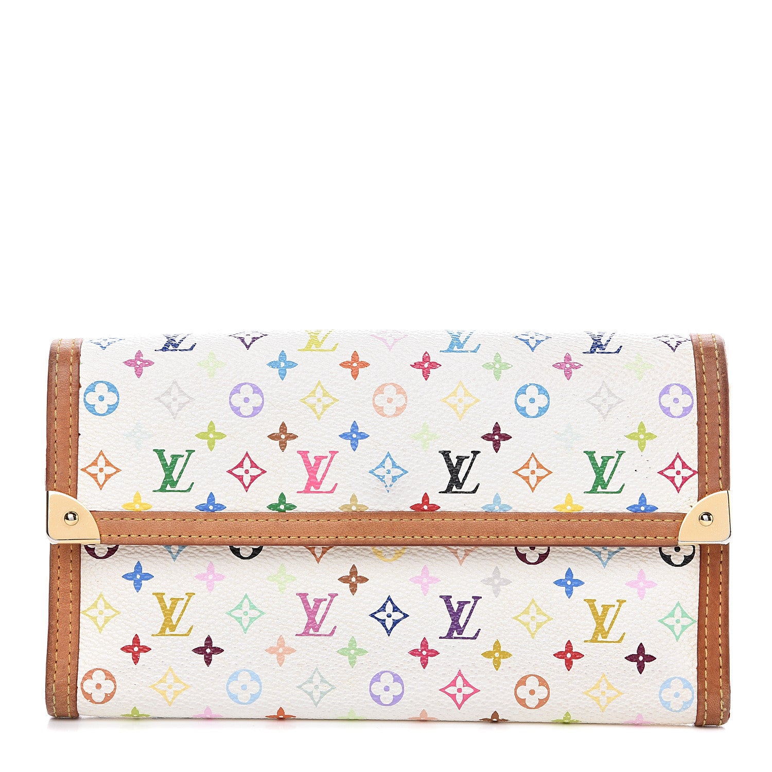 Louis Vuitton Monogram Multicolor Porte Tresor International Wallet White 1 of 12