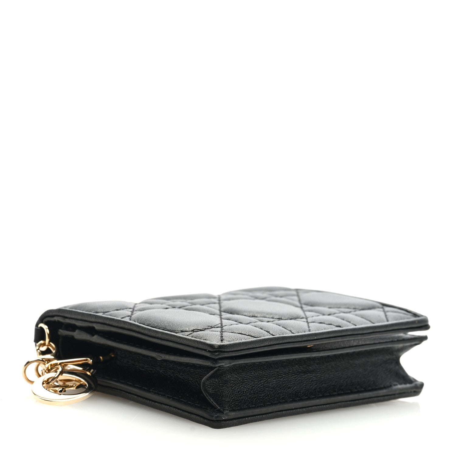 Christian Dior Lambskin Cannage Small Lady Dior Flap Card Holder Black 4 of 7