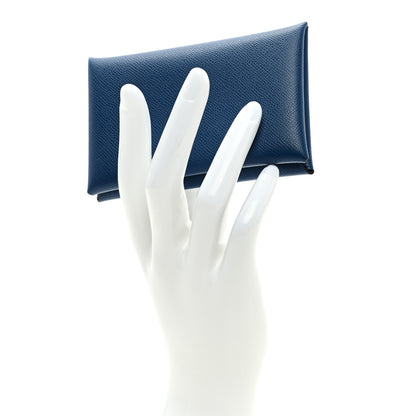 Hermes Madame Calfskin Calvi Card Case Deep Bleu 2 of 6