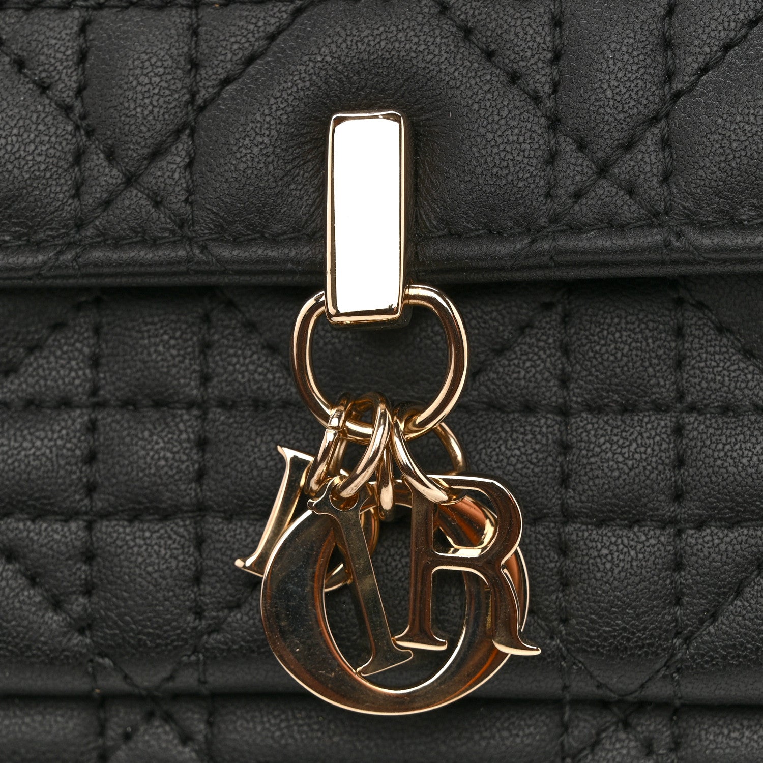 Christian Dior Lambskin Cannage Chain My Dior Daily Chain Pouch Black 12 of 12