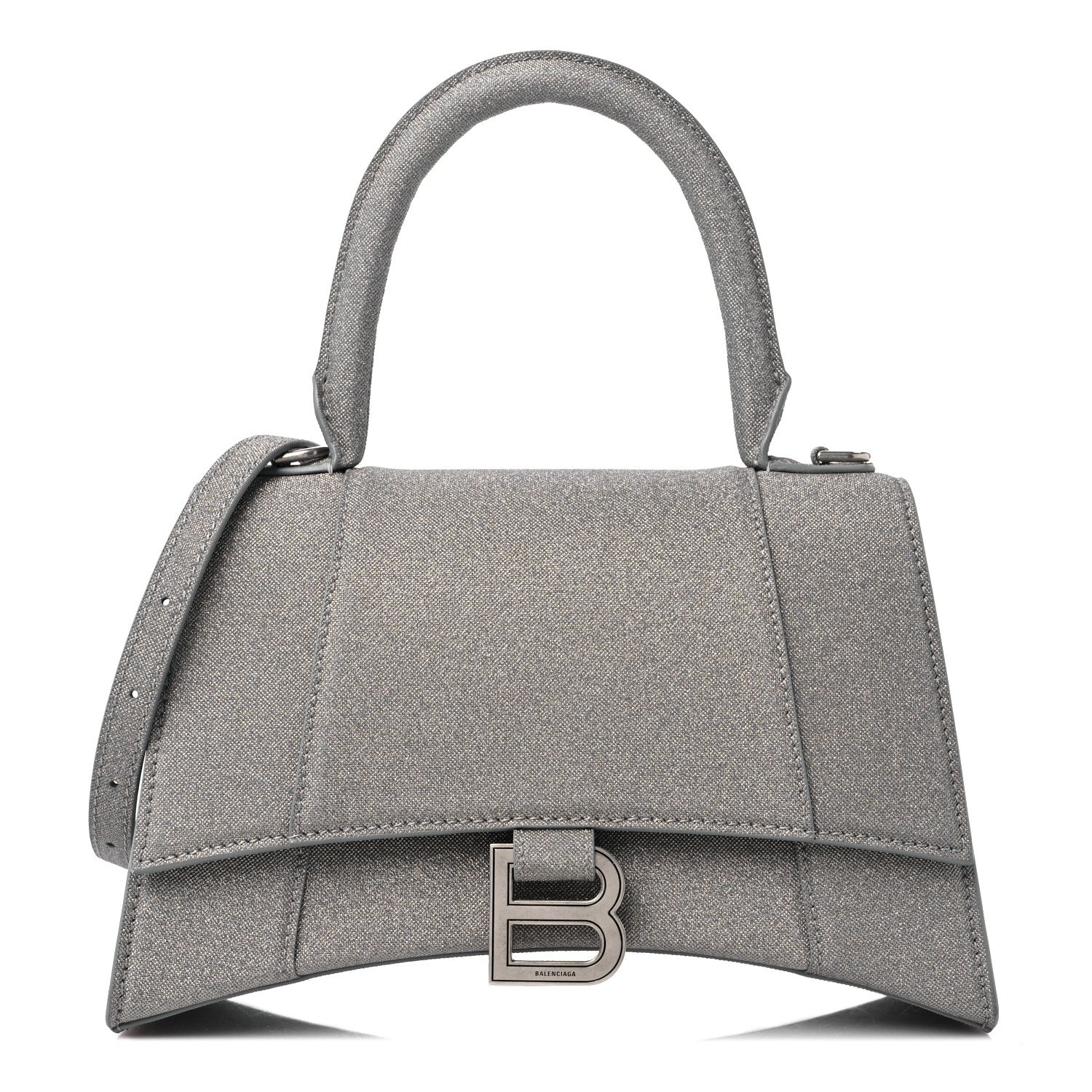 Balenciaga Glitter Fabric Small Hourglass Top Handle Bag Grey 1 of 8